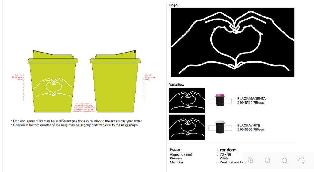 Spica koffiebeker van 100% gerecycled plastic gepersonaliseerd